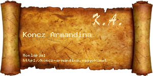 Koncz Armandina névjegykártya